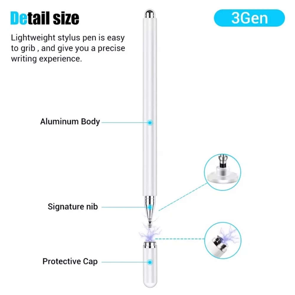 2 In 1 Stylus Pen For Smartphone Tablet Drawing Capacitive Pencil Universal